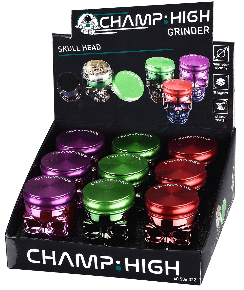 Skull Head Grinder – 3 - delt metallkvern 42mm | Champ High - Smoke - ShopSkull Head Grinder – 3 - delt metallkvern 42mm | Champ HighMetallgrinderChamp HighSmoke - ShopSkull Head Grinder – 3 - delt metallkvern 42mm | Champ High